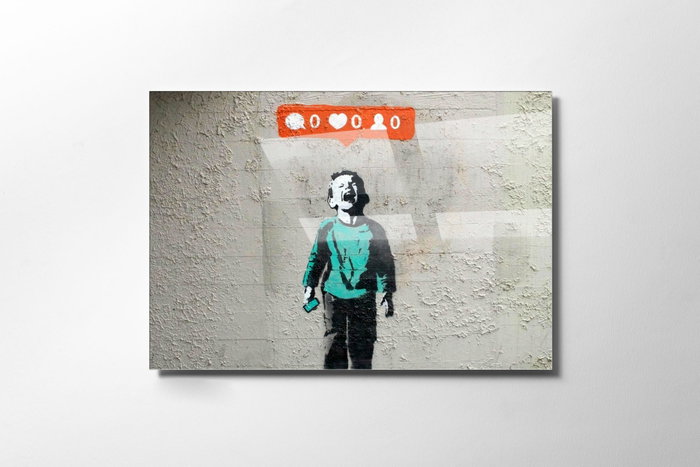 Wallity Pintura Decorativa de Vidrio Templado Multicolor 30 x 45 cm